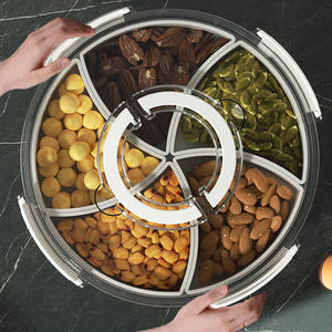 Boîte alimentaire ronde portable avec couvercle transparent et 5 compartiments, en plastique de qualité alimentaire, pour la cuisine - Vente en gros - Product Image 3