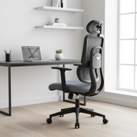 Chaise de bureau pivotante moderne de style exécutif avec accoudoirs et appui-tête réglables, design ergonomique en maille pour la maison, le bureau et l'hôtel