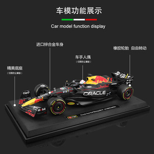 <span class=keywords><strong>Bburago</strong></span> 2023 Modellino <span class=keywords><strong>Auto</strong></span> F1 in Metallo Pressofuso per RB19, Pezzo da Esposizione per Simulazione di Corse di Formula - Product Image 2