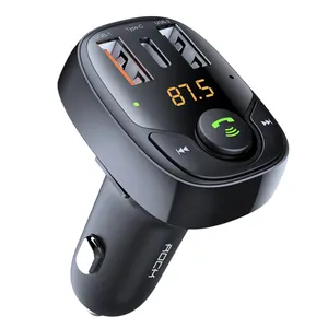 ROCK B301 36W Fast Charger 3 USB Charging Port FM Transmitter for Car