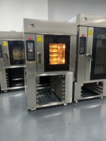 Horno Rotatorio Eléctrico Comercial para Hornear Pan Pita y Pizza, Capacidad para 5 Bandejas, Nueva Alta Productividad, Harina y Frutos Secos