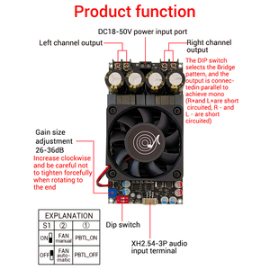 ZK-3002 TPA3255 saf arka seviye dijital ses amplifikatörü kurulu 300W x2 köprülü Mono 600W ses AMP güç amplifikatörü modülü - Product Image 5