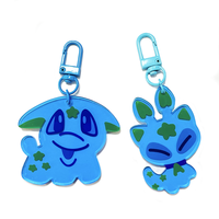 Porte-clés personnalisés en acrylique coloré avec personnage de dessin animé imprimé, breloques artisanales en acrylique coloré pour anime, vente en gros