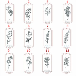 Collier personnalisé DIY en acier inoxydable avec fleur de naissance et signe astrologique pour femmes - Product Image 3