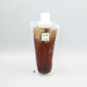 50ml 100ml 500ml Special Shape Plastic Packaging Bag For Juice Soft Drink And Fruit Juice Stand Up Spout Pouch