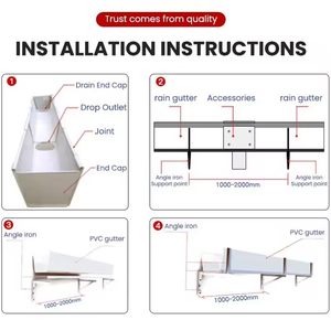 China Fabricación de canalones de techo Cadenas de lluvia Precio de canalón Ghana Downspout Tubo cuadrado de PVC blanco - Product Image 4