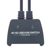 VCOM नई शक्तिशाली समारोह में निर्मित यूएसबी HDMI केबल 4K HDMI KVM 2 मेजबानों स्विचिंग स्विच बटन के साथ कुंजी