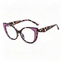 Lunettes anti-lumière bleue rétro SM5216, monture PC unisexe avec accents métalliques dorés