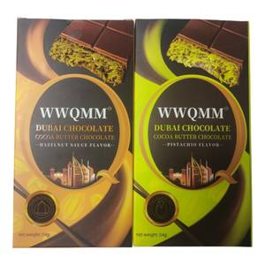 Vente en gros de haute qualité exotique croustillante à la main, célèbre sauce pistache de Dubaï, barre de chocolat sucré solide, chocolat de Dubaï aux noisettes - Product Image 3