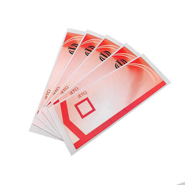 Customize Size 860-960mhz Windshield Vehicle Paper Sticker Passive Uhf Rfid Tag for Car Toll Tracking