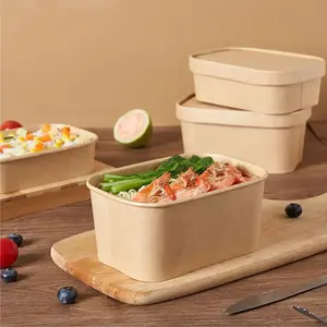 King Garden Wholesale 1000ml Square Paper Food Box For Storage Of Disposable Fruit Bowls Food Packing