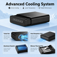 Enclosure USB-C 4 Bay M.2 NVME SSD PM/JBOD/RAID 0/RAID 1/RAID 5 OEM Logo Kustom Aluminium dengan Port USB4