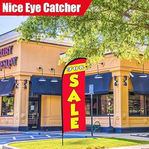 Bandera Publicitaria <span class=keywords><strong>para</strong></span> Negocios con Asta y Estaca, Banderas Swooper, Publicidad Doble Cara, Pancarta <span class=keywords><strong>para</strong></span> Exteriores - Product Image 5