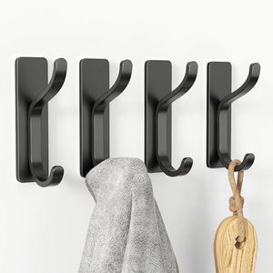 Nouveaux crochets adhésifs robustes en acier inoxydable pour porte de salle de bain, mur, vêtements, peignoirs, serviettes et manteaux - Product Image 1