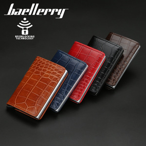 Baellerry Men's Card Holder Crocodile Pattern PU Leather RFID Blocking Credit Card <b>Wallet</b> <b>Small</b> Size 4 Inch - Product Image 4