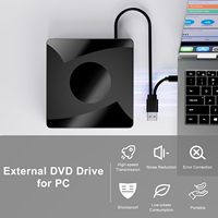 Drive Pembakar DVD Eksternal USB 3.0 & Type-C, Penulis CD DVD Portabel Tipis, Drive Optik untuk Laptop, Desktop PC, Windows, MacOS, Linux