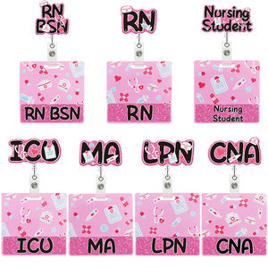 Etichette di identificazione con nome acrilico con Glitter personalizzato porta carte stesson con Badge <span class=keywords><strong>infermiere</strong></span> RN ICU - Product Image 1