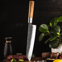 Grandsharp 9 pouces martelé Kiritsuke couteau Style japonais Chef filet couteau à poisson Sashimi Sushi couteau à trancher les légumes