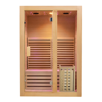 Nueva Llegada, Sauna Interior Tradicional de Lujo Personalizada de Alta Gama para 4 Personas, Sauna de Cedro Rojo de Estilo Moderno con Piedras Calientes Secas para Uso Doméstico