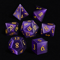 Livraison Rapide – Nouvel Ensemble de Dés DND Œil de Chat Violet Personnalisé en Pierre Précieuse (D6, D20) avec Boîte pour RPG Dungeons and Dragons