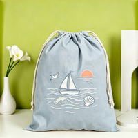 Sac de transport personnalisé en toile à cordon, grand format, motif dessin animé, avec poignée, léger, recyclable, pour l'organisation domestique et les cadeaux d'entreprise
