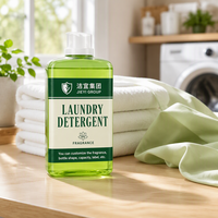Détergent liquide pour lessive OEM vert herbe à paroi droite, produits de nettoyage, parfum longue durée, fraîcheur, produits de nettoyage