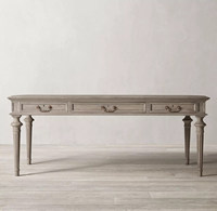 Meubles de bureau en bois au design personnalisé, bureau de partenaire à domicile, table en chêne gris antique, bureaux de bureau