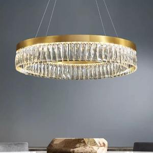 Nordic Style Iron Crystal LED Pendant Light Modern Rectangle <b>Chandelier</b> Large Middle Sizes Remote Living Room Bedroom Villa - Product Image 6