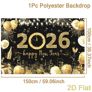 بالونات ذهبية عيد ميلاد 50 ، لافتة زينة قماش خلفية لمناسبات السنة الصينية الجديدة - Product Image 6