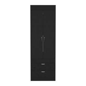 DB Tarento Armario de dos cajones Convertible Negro Wengue Acabado Armario de madera para uso doméstico Características independientes y plegables - Product Image 6