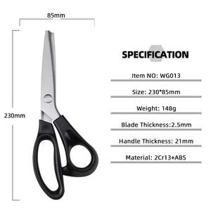 Tijeras dentadas de 9 pulgadas de acero inoxidable con borde serrado, tijeras industriales para sastrería, tijeras para cortar encaje, manualidades, bordado, bricolaje - Product Image 3