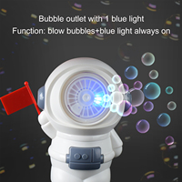 OEM 10-Loch Astronauten-Seifenblasenmaschinen-Set Weißer Raumfahrer Blaues LED-Licht Kindergeburtstag Party-Geschenk Sommer-Spielzeug Großhandel