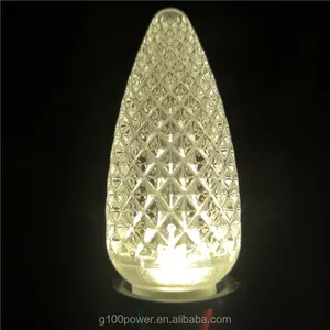 Lâmpada de led decorativa de plástico, cobertura tradicional de morango, lâmpada c9 de led