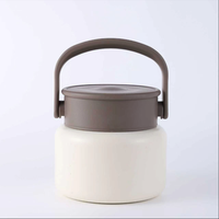 Marmite isotherme portable en acier inoxydable 316, antibactérienne, pour soupes, sans électricité, avec couvercle à poignée