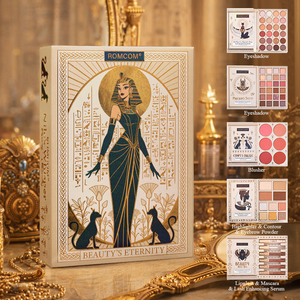 Paleta de Maquillaje Facial Todo en Uno Orgánica de Lujo Queen |   Sombra de ojos/Colorete/Iluminador/Contorno/Polvo para cejas |   Brillo Luminoso - Product Image 1