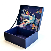 Boîte cadeau 3D personnalisée à ouverture rabattable, boîte rigide en papier avec design intérieur personnalisé pour emballage surprise d'anniversaire ou de fête