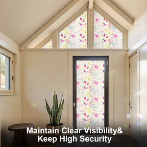 Fancyfix patrón de flores Arco Iris 45x200CM ventana se aferra PVC ventana calcomanías estática no adhesiva privacidad - Product Image 5