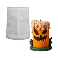 Moule en silicone Cylindre Maléfique Early Riser FM1871 pour bougies DIY, projets de décoration d'ornements de démon en plâtre pour Halloween