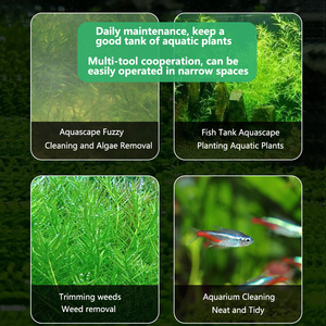 Kit de Herramientas para Plantas de Acuario Ecológicas de Acero Inoxidable, Kit de Bonsái, Pinzas, Tijeras, Espátula, Raspadores de <span class=keywords><strong>Algas</strong></span>, Bolsas de Limpieza - Product Image 6