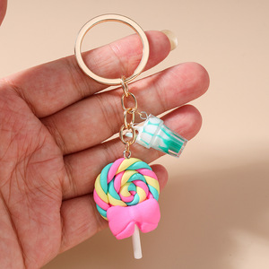LLavero de Piruleta de arcoíris de resina, llavero de regalo publicitario promocional, colgante de helado, accesorios para llavero, novedad - Product Image 5