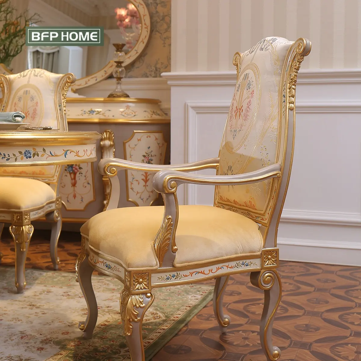 BFP 가정 미국 호화스러운 작풍 프랑스 디자인 단단한 나무 식탁 및 의자 유행과 최신 디자인 실내 가구