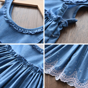 ชุดเดรสเด็กผู้หญิง ผ้าฝ้าย ลายเจ้าหญิง แต่งระบาย ดีไซน์จากจีน - Product Image 4