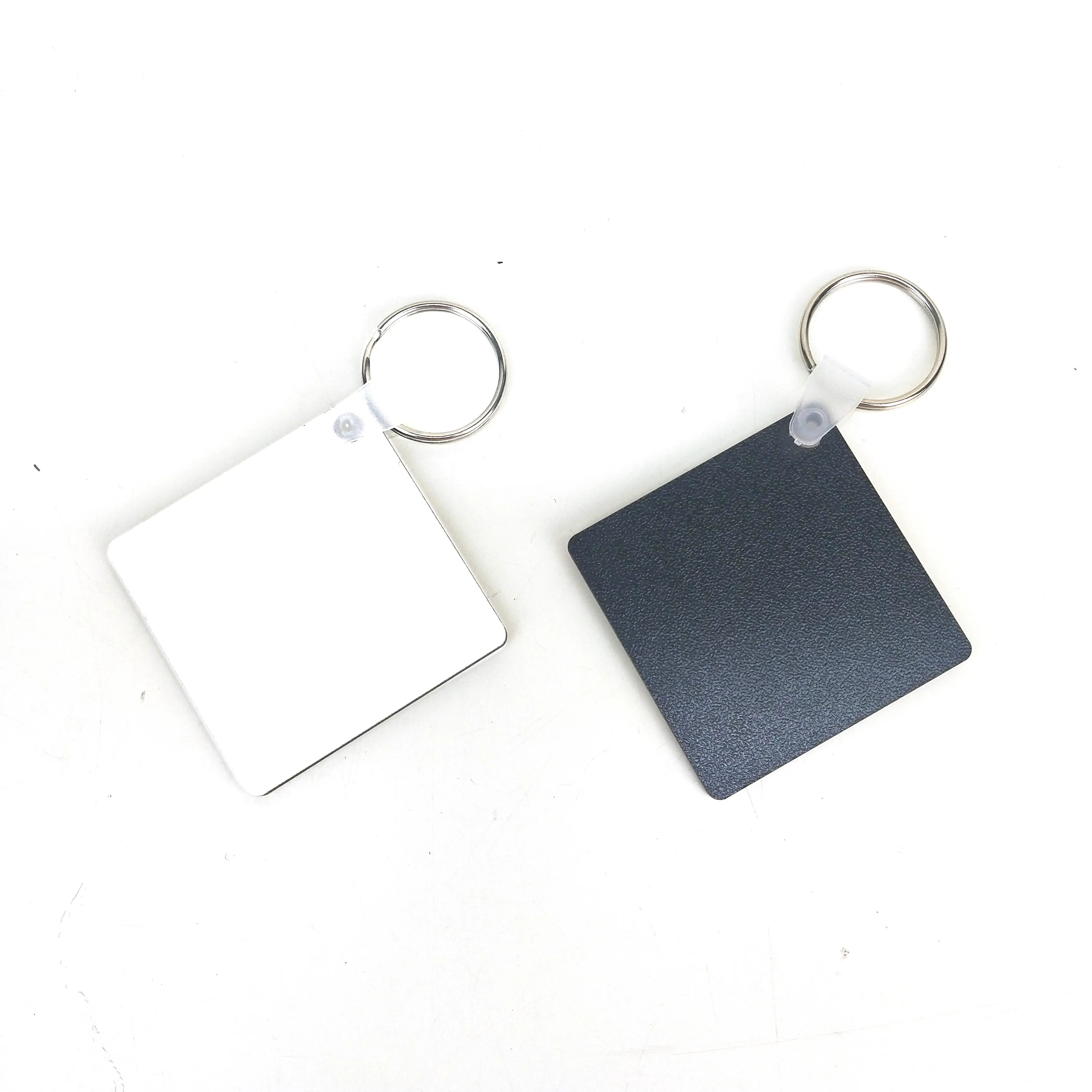 Piazza keychain sublimazione MDF catena chiave in bianco su ordinazione di legno della foto regalo di promozione del keychain