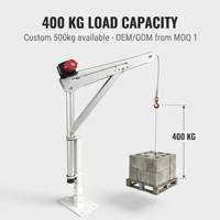 Grue de camion électrique portable de 400 kg, grue à flèche télescopique pliable en aluminium, treuil 12 V, rotation à 360 degrés
