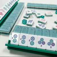 Mahjong portable de luxe américain en acrylique, imprimé papillon bleu cristal, en stock, expédition rapide, nouveauté premium
