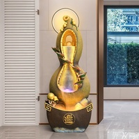 Fontaine d'eau en résine en forme de gourde de style chinois, élément aquatique circulant, ornement Feng Shui pour salon, bureau, décoration intérieure