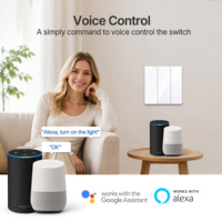 Interrupteur intelligent Zigbee 4 voies, panneau en verre mat blanc, interrupteur mural pour éclairage, fil neutre, commande vocale, compatible Alexa, contrôle à distance via application