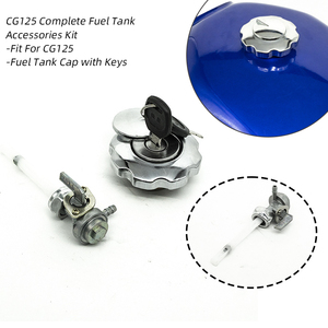 Bouchon de réservoir de carburant de moto avec serrure et clé, pièces de modification universelles compatibles avec le kit de verrouillage de robinet de carburant de moto CG125 - Product Image 2