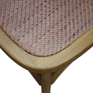 Juego de 4 sillas Oscar con base de madera natural y asiento de ratán para comedor interior - Product Image 3