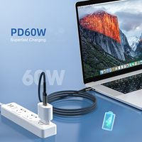 Kabel USB Kepang 60W/100W, Kabel Charger Smart Bio PD untuk Android Samsung Printer, Kompatibel dengan Kabel Data Tipe C